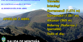  Travesía - Intsulegi - Gorramendi (1.074 m) - Gorramakil (1.087 m) - Alkaxuri - Irubelakaskoa (969 m) - Bidarrai. (Iparralde / Nafarroa) -  Todo el día